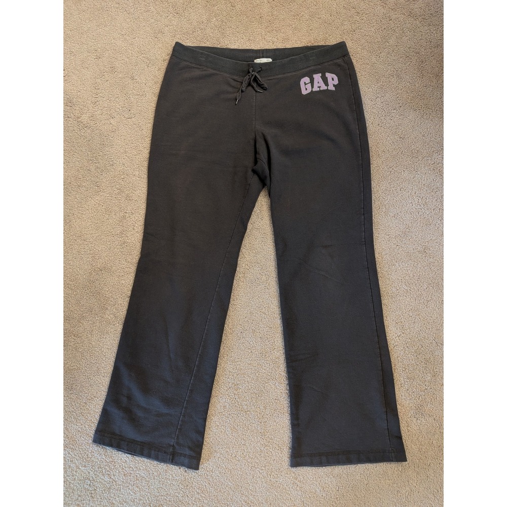 Gap Stretch Fleece Lined Leggings Charcoal Gray Black Size L Cotton Blend